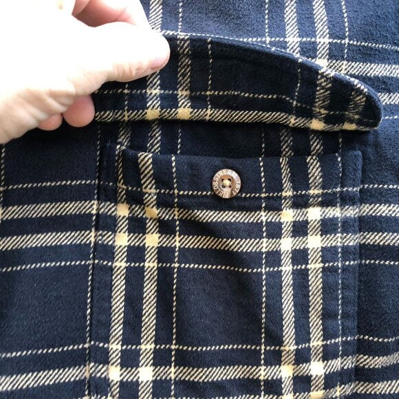 Field & Stream Mens Shirt Large Flannel Long Sleeve Button Up Flannel Plaid Navy - Picture 8 of 10